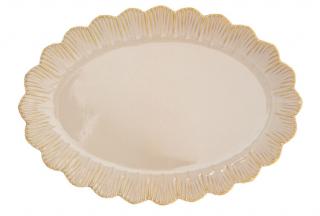 Porcelán ovális tálca 36x26cm, Fleuri terracotta