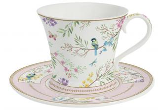 Porcelán reggeliző csésze - 350ml - Birds Melody
