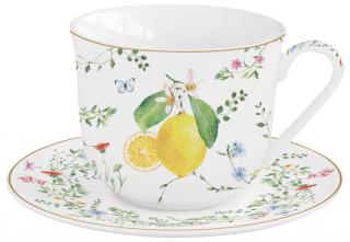 Porcelán reggeliző csésze szett - 370ml - Fleur et Citrons