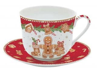 Porcelán reggeliző csésze szett - 400ml - Fancy Gingerbread