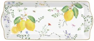 Porcelán tálca - 35x15cm - Fleurs et Citrons