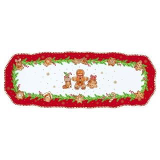 Porcelán tálca - 37x14cm - Fancy Gingerbread