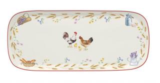 Porcelán tálca - 40x17,5cm - Country Life