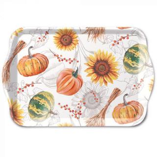 Pumpkins  Sunflowers műanyag kis méretű tálca 13x21cm