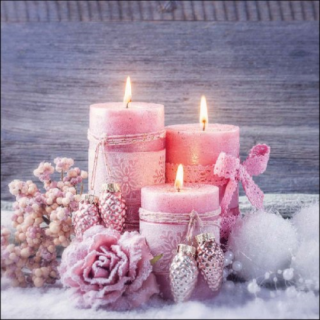 Romantic Candles papírszalvéta 33x33cm, 20db-os