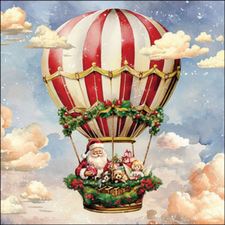 Santa's air balloon papírszalvéta 33x33cm, 20db-os