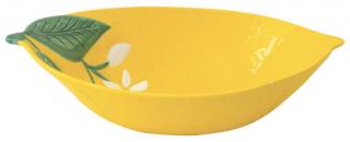 Sárga citrom formájú porcelán tálka - 15x11cm - Fleurs et Citrons