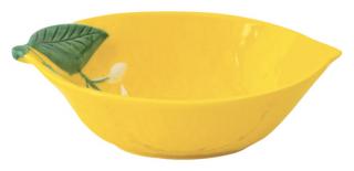 Sárga citrom formájú porcelán tálka - 30x22cm - Fleurs et Citrons