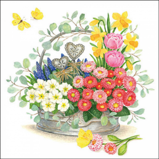 Spring flowers decoration papírszalvéta 33x33cm, 20db-os