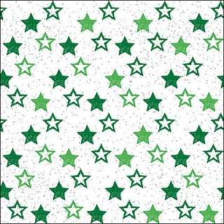 Stars All Over Green papírszalvéta 33x33cm, 20 db-os