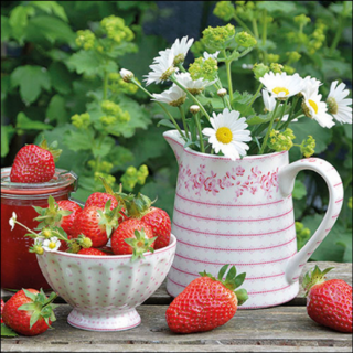 Sweet  strawberries papírszalvéta 33x33cm, 20db-os