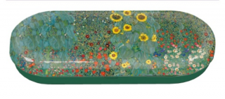 Szemüvegtok fémdoboz, 16x2,8x6,6cm, Klimt: Napraforgós kert