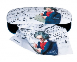 Szemüvegtok törlőkendővel, 16x4x6,5cm, Beethoven