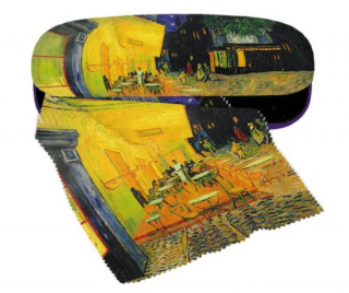 Szemüvegtok törlőkendővel - Van Gogh: Kávéház éjjel
