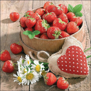 Tasty strawberries papírszalvéta 33x33cm, 20db-os