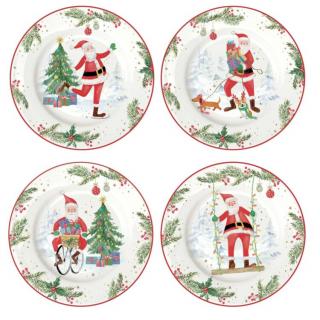 Télapós porcelán desszertes tányér szett - 19cm - Joyful Santa