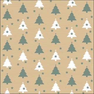 Trees and stars sage papírszalvéta 33x33cm, 20db-os