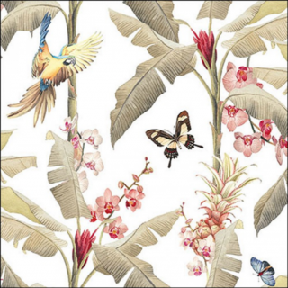Tropical scene white papírszalvéta 33x33cm, 20db-os