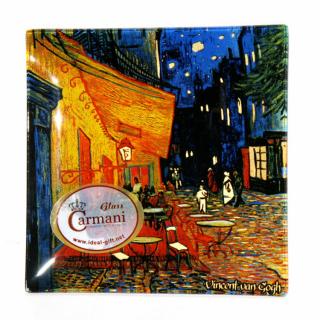 Üveg tányér - Van Gogh: Kávéház éjjel