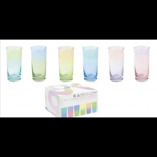 Üvegpohár szett - 430ml - Rainbow