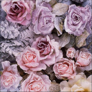 Winter Roses papírszalvéta 33x33cm,  20 db-os
