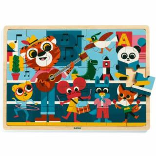 Djeco állatok koncertje - fa kirakó - fa puzzle - fejlesztő játék - montessori játék - fajáték - DJ1817