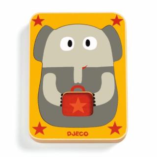 Djeco Leo művek - oktató puzzle - fa kirakó - fejlesztő játék - montessori játék - DJ1475