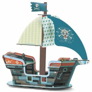 Építőjáték - Kalózhajó 3D - Pirate boat 3D - DJ7709