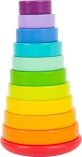 Legler montessori torony -  szivárvány színű fajáték - L11794