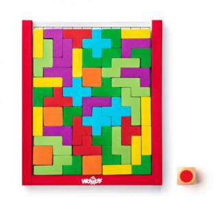 Logikai fejtörő - fa tetris játék - fejlesztő játék - montessori játék - fajáték 91918