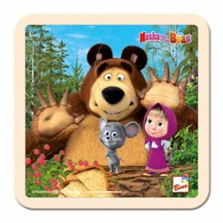 Mása és a medve - fa kirakó - fa puzzle - fejlesztő játék - montessori játék - 16119