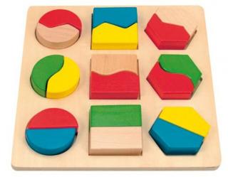 Montessori játék - formakirakó fajáték - fa puzzle, fa kirakó 90005