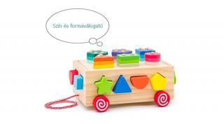 Szín és formaválogató autó - montessori játék - 91988