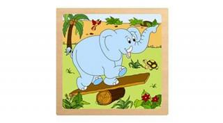 Woody fogantyús baba puzzle -  fa kirakó - fejlesztő játék - montessori játék - fajáték -93017