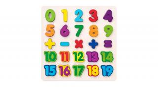 Woody szám puzzle - fa kirakó -fa kirakó - fejlesztő játék - montessori játék - fajáték - 90069