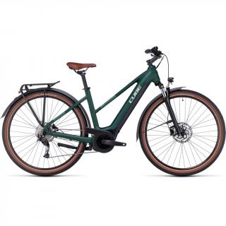 CUBE TOURING HYBRID ONE 500 TRAPÉZ DARKGREEN´N´GREEN 2024 NŐI ELEKTROMOS TREKKING KERÉKPÁR