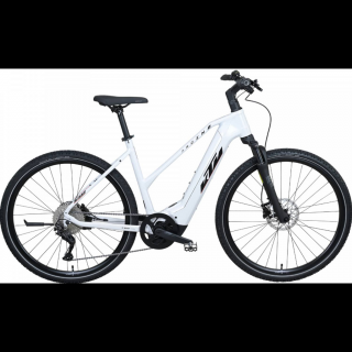 KTM MACINA CROSS 720 TRAPÉZ METALLIC WHITE(BLACK+ORANGE) NŐI ELEKTROMOS CROSS KERÉKPÁR 2022