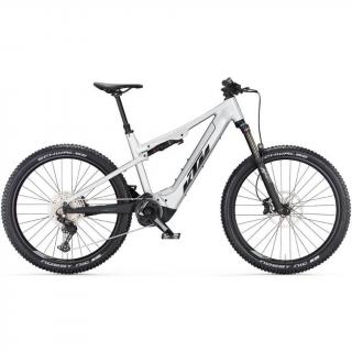 KTM MACINA LYCAN 772 STARLIGHT SILVER (BLACK+BLUE) 2023 FÉRFI ELEKTROMOS ÖSSZTELESZKÓPOS MTB KERÉKPÁR