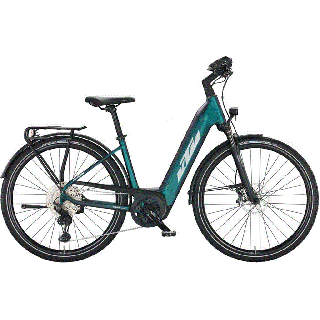 KTM MACINA SPORT 710 EASY ENTRY GREENPURPLE FLIP MATT (SILVER+BLUE) UNISEX ELEKTROMOS TREKKING KERÉKPÁR 2022