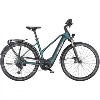 KTM MACINA SPORT 710 GREEN PURPLE FLIP MATT(SILVER+BLUE) TRAPÉZ 2023 NŐI ELEKTROMOS TREKKING KERÉKPÁR