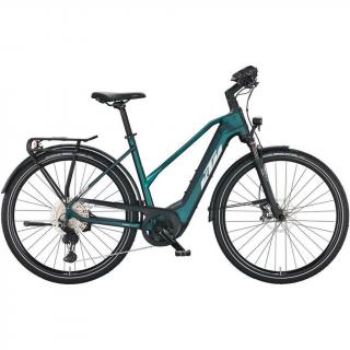 KTM MACINA SPORT 710 TRAPÉZ GREENPURPLE FLIP MATT (SILVER+BLUE) NŐI ELEKTROMOS TREKKING KERÉKPÁR 2022