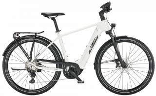 KTM MACINA SPORT 720 METALLIC WHITE(BLACK+ORANGE) 2022 FÉRFI ELEKTROMOS TREKKING KERÉKPÁR