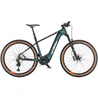 KTM MACINA TEAM 791 GREENPURPLE FLIP MATT (SILVER+ORANGE) FÉRFI ELEKTROMOS MTB KERÉKPÁR 2022