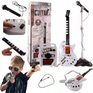 White Rock játék gitár szett erősítős hangfallal állványos mikrofonnal