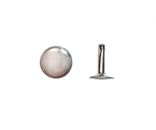 Csőszegecs, bőrszegecs 10 mm (fej)+9 mm (láb) ezüst színű. 20 Ft/pár (100 pár) ()