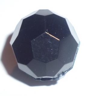 Fekete műanyag gömb alakú csiszolt gyöngy 14 mm, 40 Ft/db ( 10 db-tól...) ()