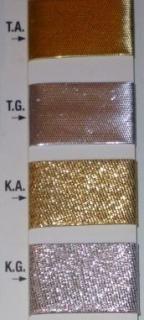 Ferdepánt lurex és metál, arany vagy ezüst 20 mm,260 Ft / méter (25 m) ()