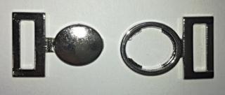 Fürdőruha kapocs fém, ezüst, bújtató 15 mm  kerek  112Ft/pár ( 10 pár/csomag)