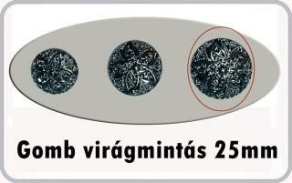 Gomb csillagvirág 25  mm antikolt ezüst színű 50 Ft/db  (Gomb)