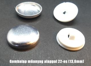 Gombalap 22-es műanyag alappal, fehér,(13 mm) 30 Ft/db  (100 db) ()